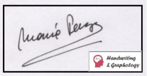 Handwriting Analysis Signature angled to the Left
