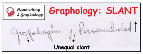 Graphology Slanted handwriting and Unequal writing